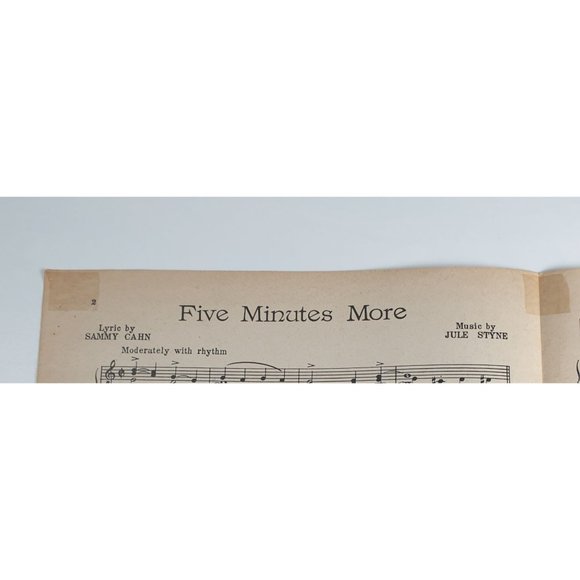 Five Minutes More 1946 Vintage Sheet Music Piano Frank Sinatra Easy Listening - Picture 3 of 4